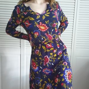 Old Navy Blue Floral Boho Peasent Dress Size XS